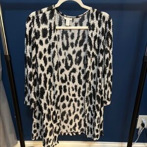 Leopard Print Open Cardigan Chicos size 3
